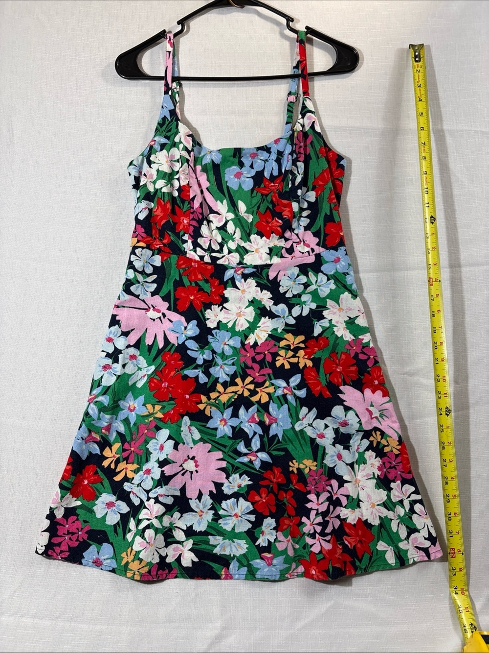 Old Navy Linen Blend Fit & Flare Cami Mini Dress Size Medium Floral